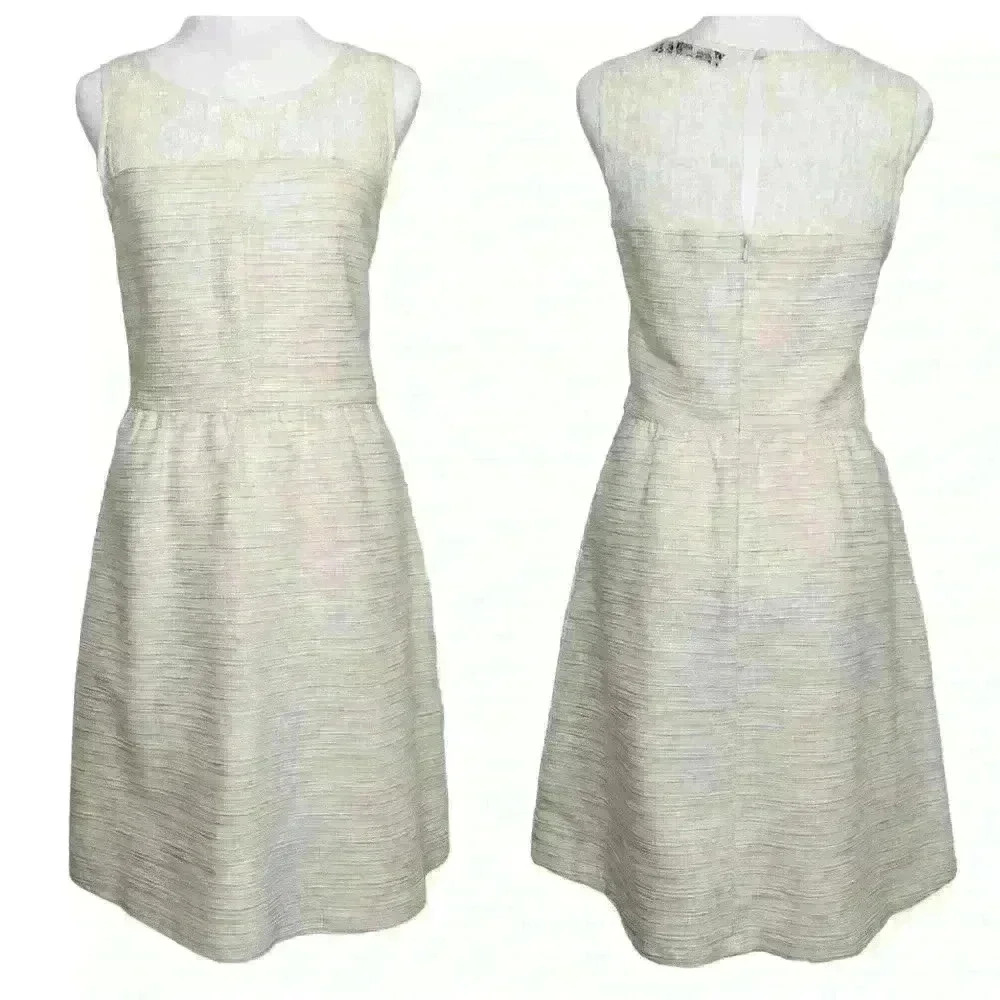 The Limited women's ivory knee length dress with lace detail size 8
